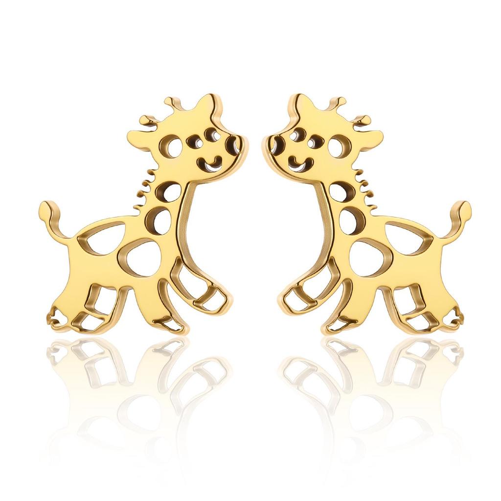 Unisex Titanium Steel Heart Stud Earrings - Simple, Elegant, Christmas Theme