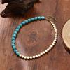 Multiple Styles Available Necklace for Women Natural Turquoise Beaded Jewelry Niche Sense Double Teardrop Pendant Turquoise Beautiful Elegant Necklace