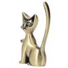 Handcrafted Cat Ring Holder Solid Brass Cat Statue Jewelry Towers Ring Organizer  Shelf Decor