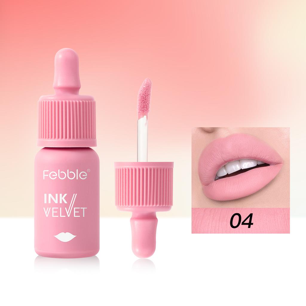 Febble 12 Color Ink Lip Gloss Matte Nude Velvet Liquid Lipstick Multifunctional Long-lasting Lip Cosmetics for Women & Girls