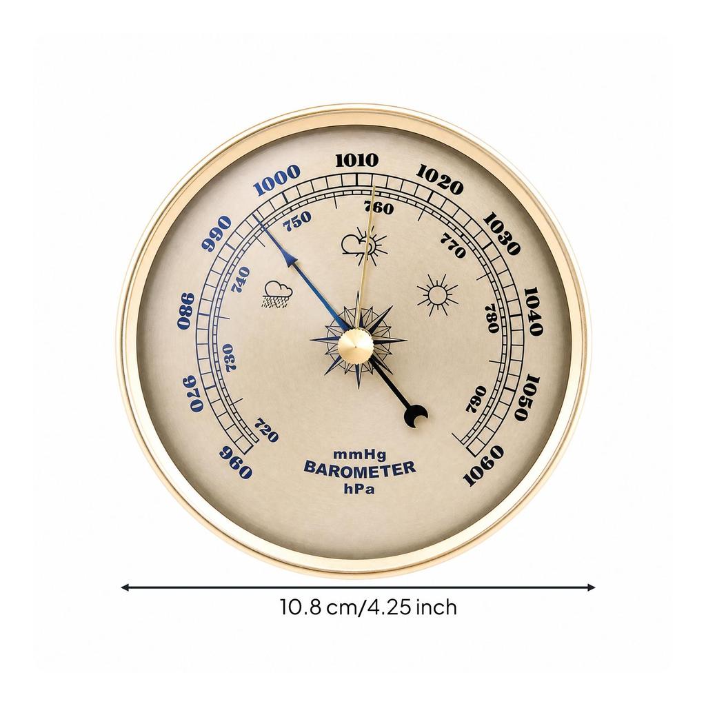 Analog Pressure Gauge Vintage-Inspired for Home Decor, Workshop