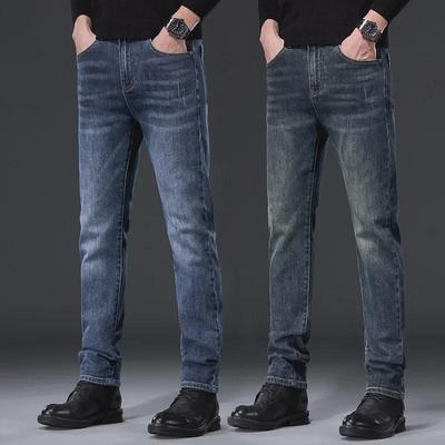 2025 Spring/Fall Retro Men's Straight Fit Elastic Jeans - Versatile Business Casual Pants