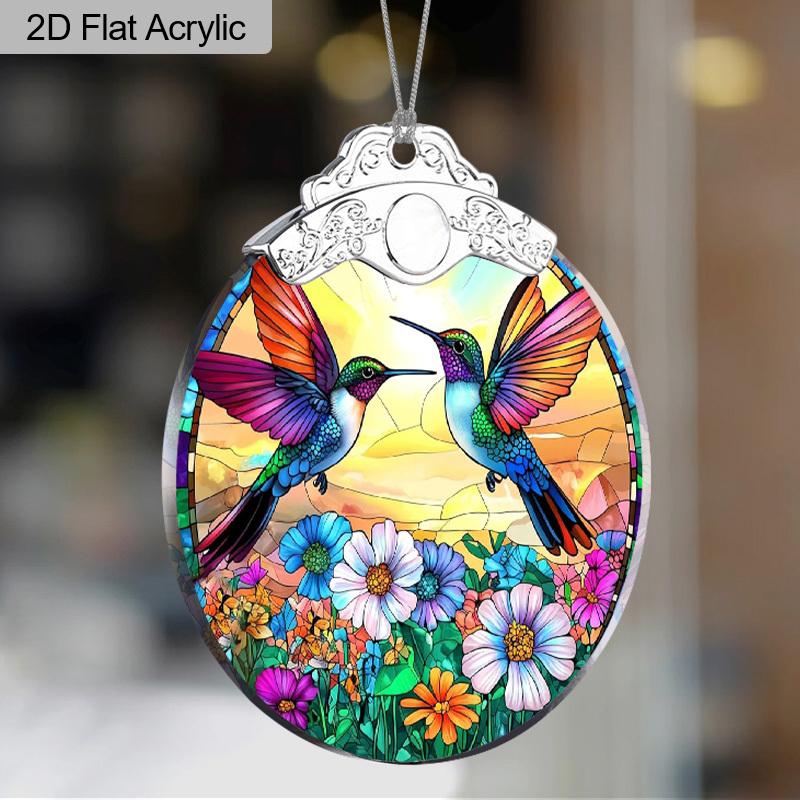 2D Plochý 1ks Kolibřík Akrylová Ozdoba Jarní Lapač Slunce, Perfektní Jarní Dekorace, Dekorace Zahrady, Přívěsek do Auta/Na Batoh