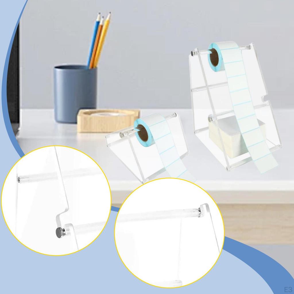 Label Holder for Thermal Printer Stand Acrylic Sturdy Lightweight Universal Sticker Dispenser
