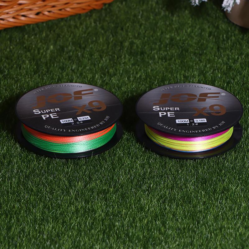 Pe Braided Fishing Line, 9 Braids, Wear-Resistant For Freshwater And Saltwater Available In Rainbow And Gray Colors