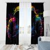 2Pcs- Cyberpunk Gamer Printed Curtains, Pole Bag Curtains 42*84, Bedroom And Living Room, Home Decoration, Room Decoration