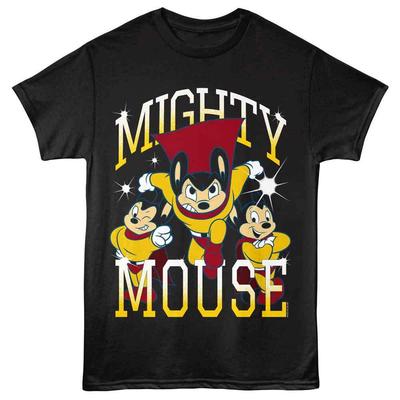 Mighty Mouse - Shining - American Classics - Czarny T-shirt z krótkim rękawem dla dorosłych