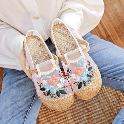 Sommer dünne Mesh bestickte Schuhe atmungsaktiv alte Hanfu Schuhe Stoffschuhe Damenschuhe flache Schuhe