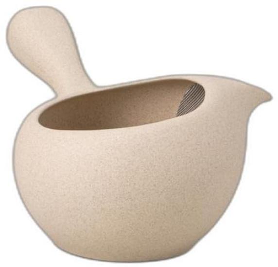 

White Matte Lidless Teapot by Flat Mesh x 17 x Ceramic Teapot by Setomonohonpo Jinzu, [17 10cm, 420cc]