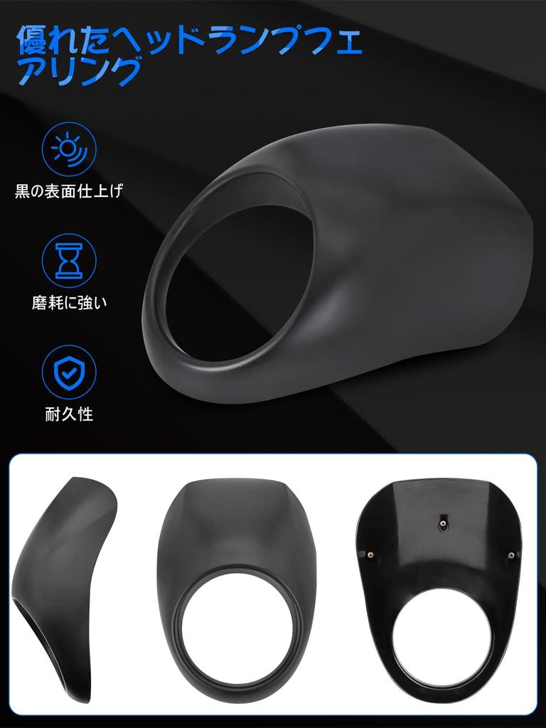 Chelhead Bikini Cowl 5.75" Headlight Fairing Windshield Tube for Harley-Davidson Sportster Dyna XL883 FXR FXD ABS Vivid Black XL883/1200 1200L