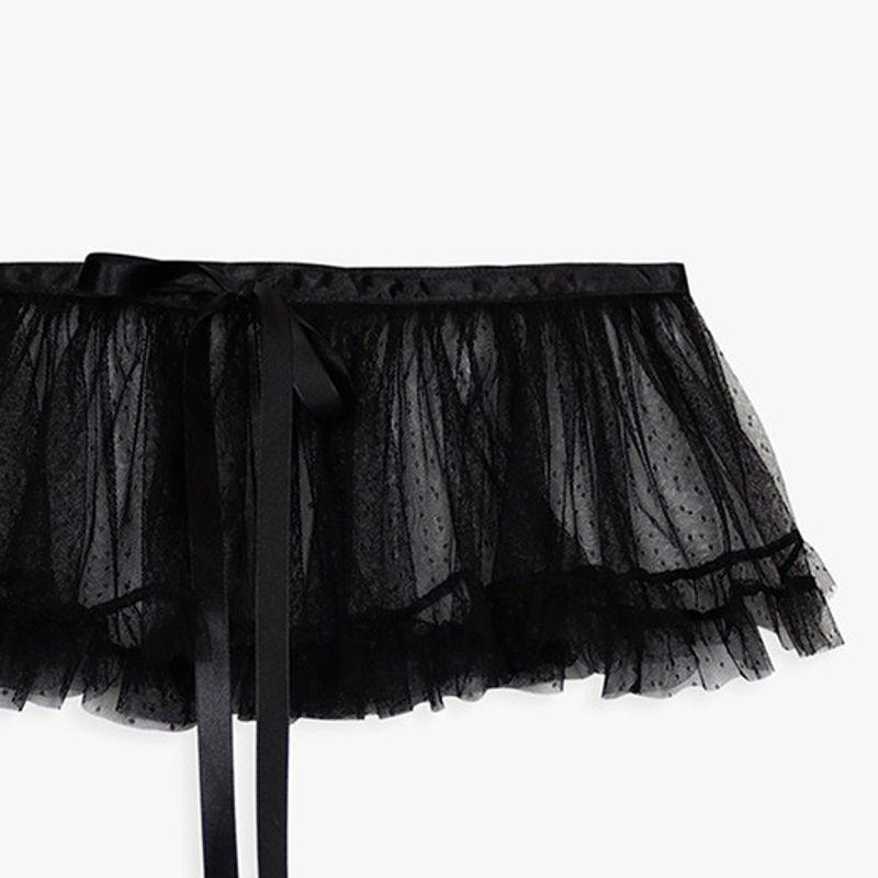 PINK PINEAPPLE TUTU APRON SKIRT_BLACK