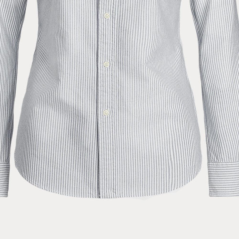 Polo Ralph Lauren Striped Single-Breasted Waist-Defining Long Sleeve Shirt Women shirts Blue 211747514-010