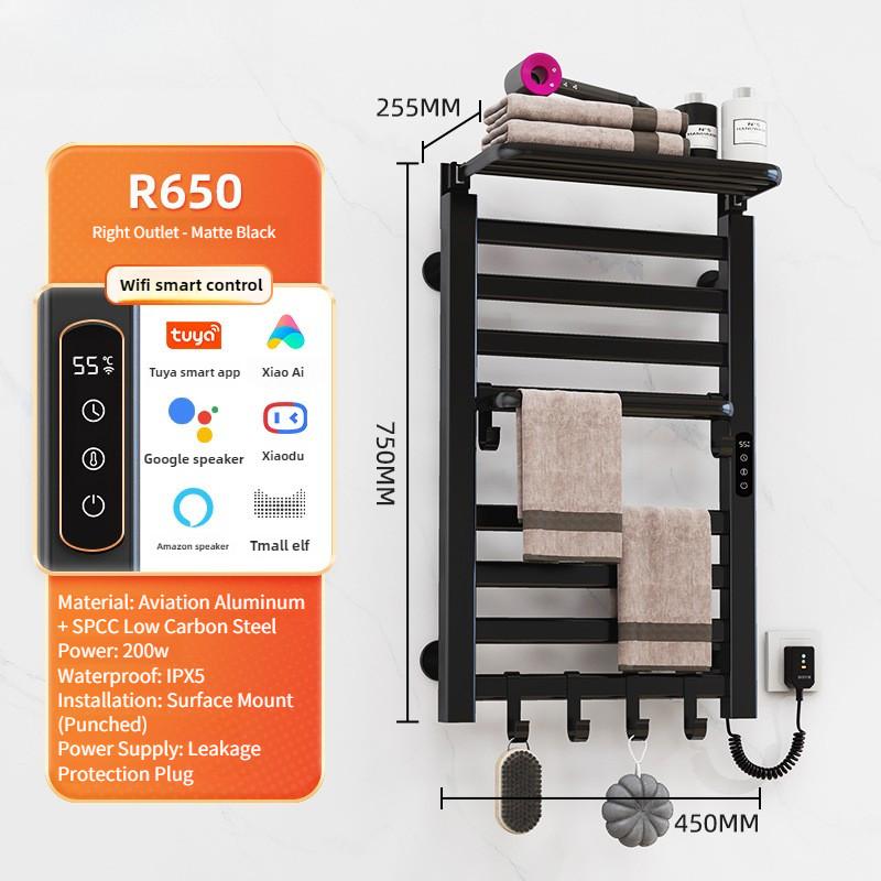 Intelligent Electric Towel Rack Bathroom Constant Temperature Electric Heating Towel Drying Rack Household Towel Storage Rack