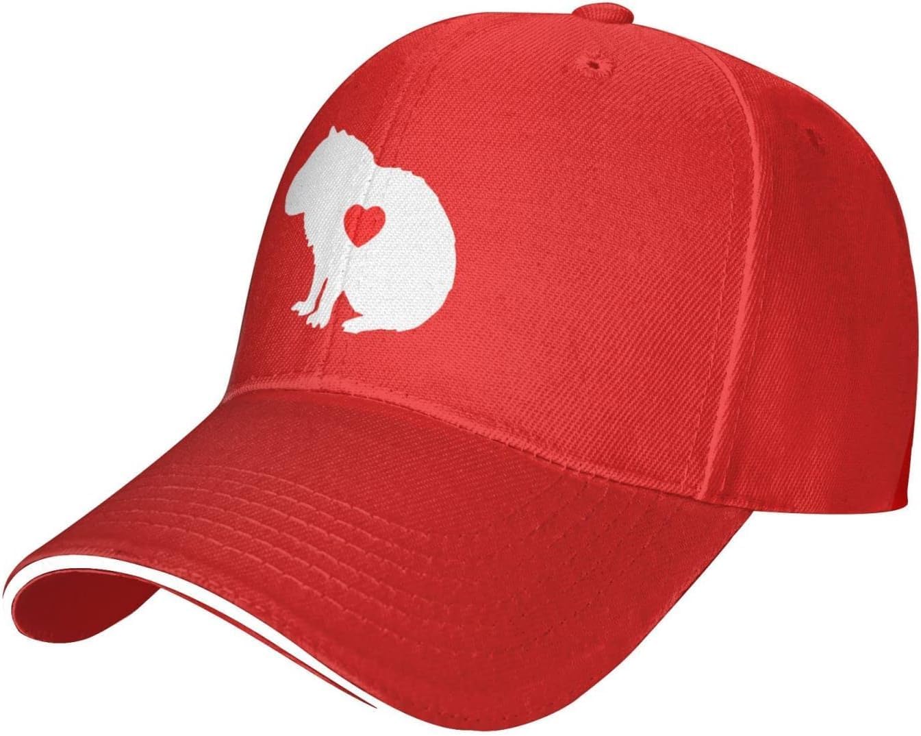 

Capybara Heart Silhouette Baseball Cap Polyester Adjustable Adult Snapback Hat for Outdoor One Size