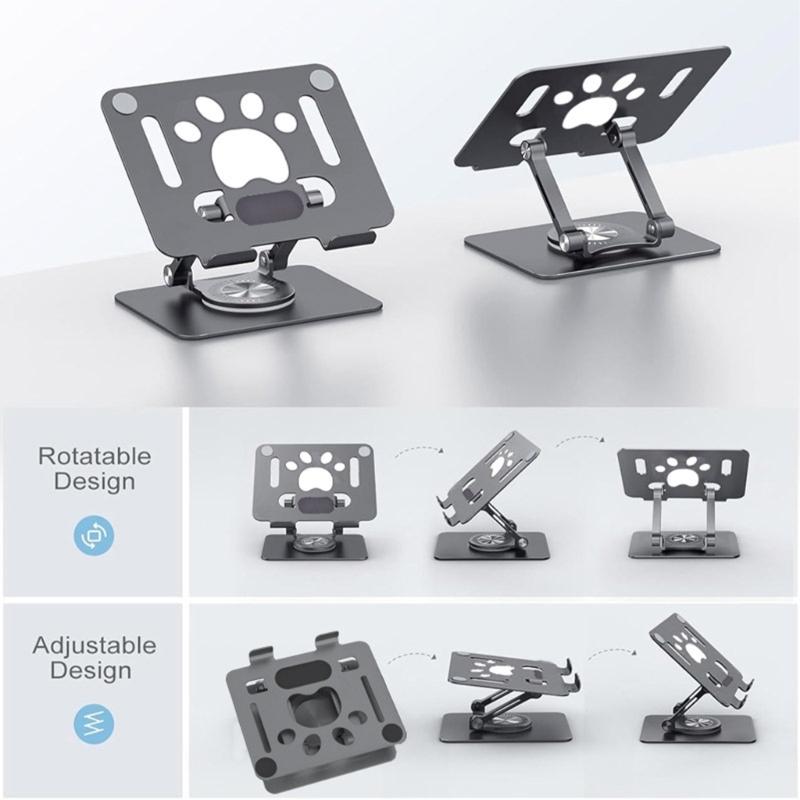 Tablets Stand Bracket Desk Adjustable Tablets Bracket Foldable 360 Degree Rotatable Desktop Laptop Bracket for Laptop