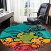 1pc Ocean Creatures Office Round Area Rug,  Mat Suitable For Office, Under Office Chairs Bedroom Living Room Home Decor, Room Deco