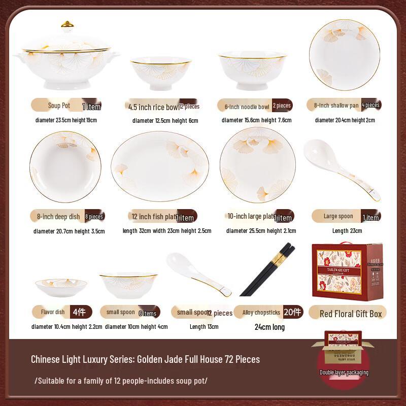 Mo De Lanka Golden Jade Full House Nordic Ceramic Dinnerware Set