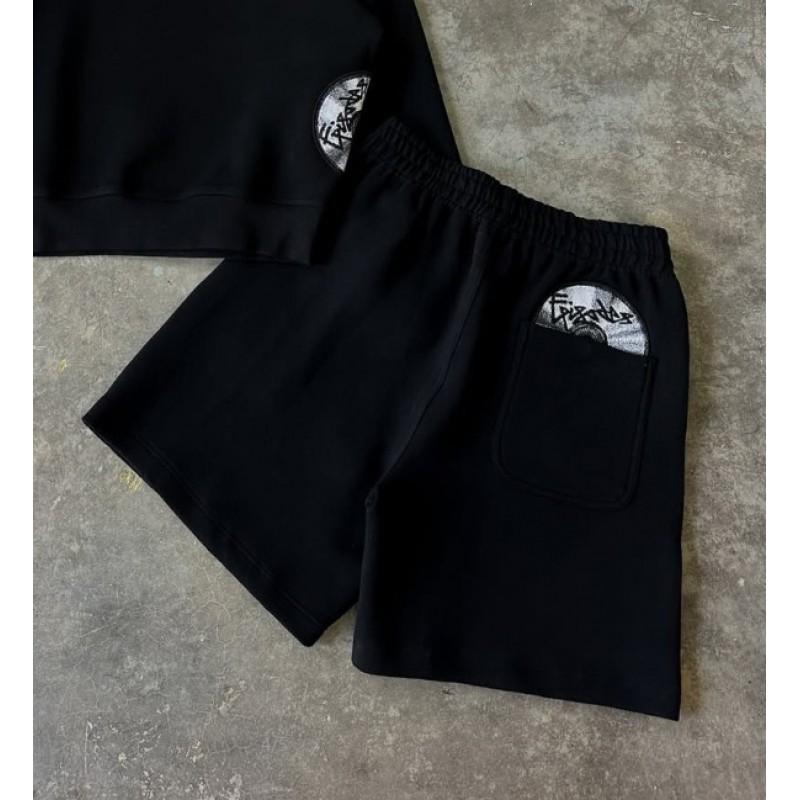 Mens Embroidered High-Stretch Cotton Jogger Pants Streetwear