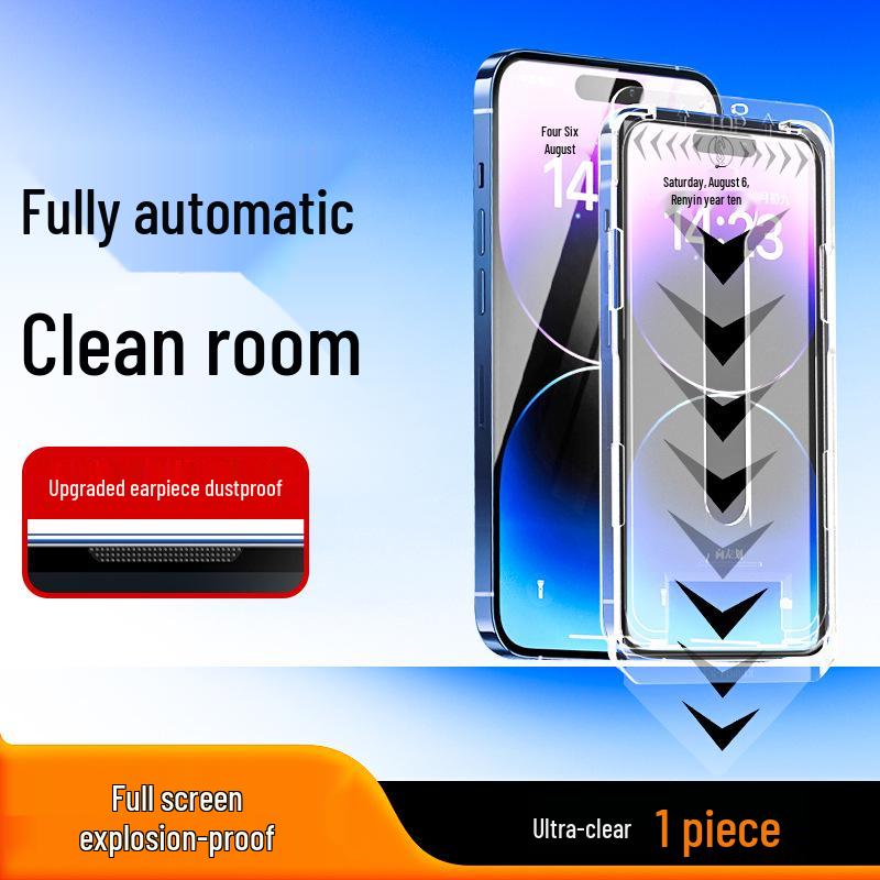 Apple 16 Pro Max Anti-Fingerprint Tempered Glass Film Applicator with Dust-Free Chamber