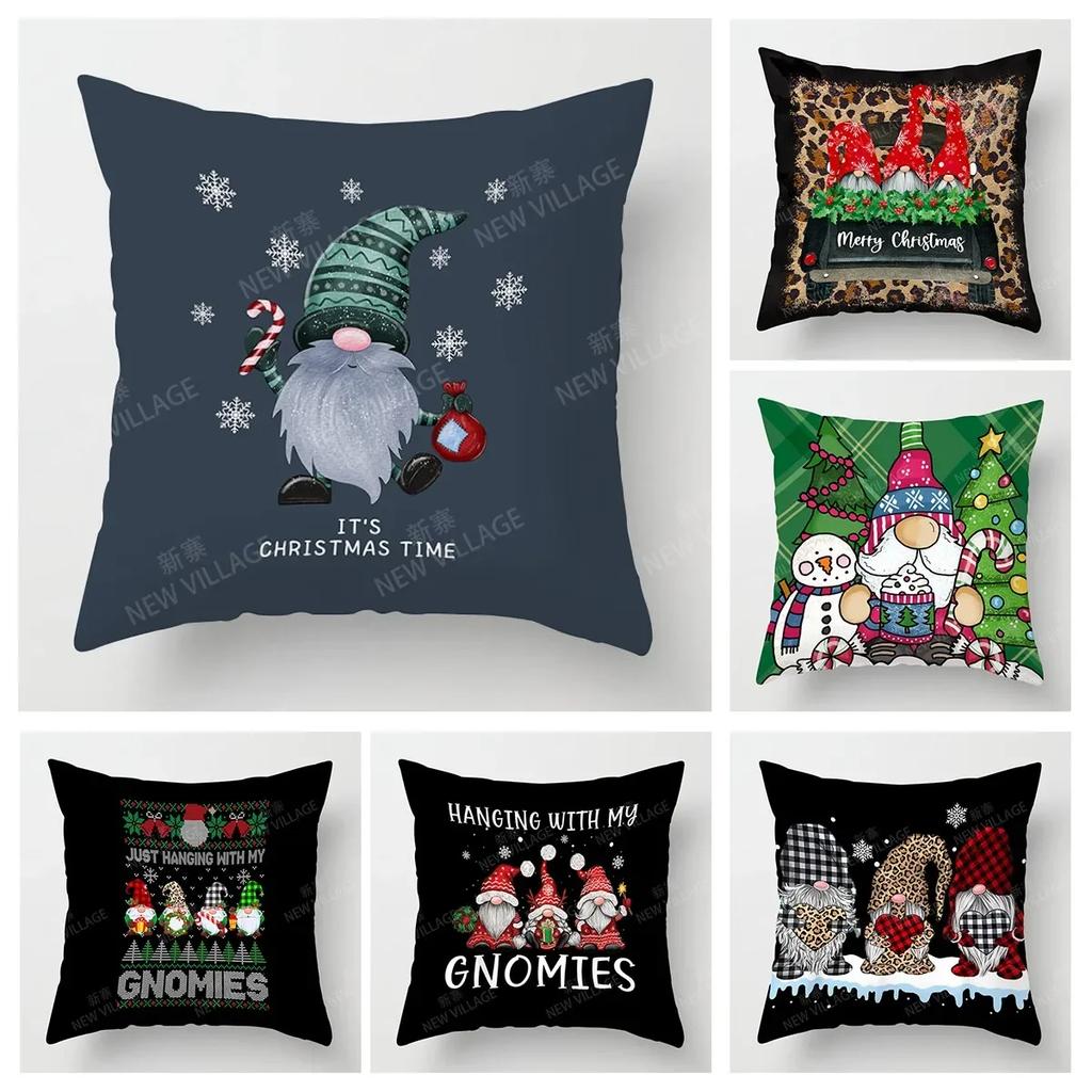 Christmas Series Pillowcases Sofas Cushion Covers  Home Decor Can Be Customized for Holiday Celebrations 40x40 50x50 60x60 35x35