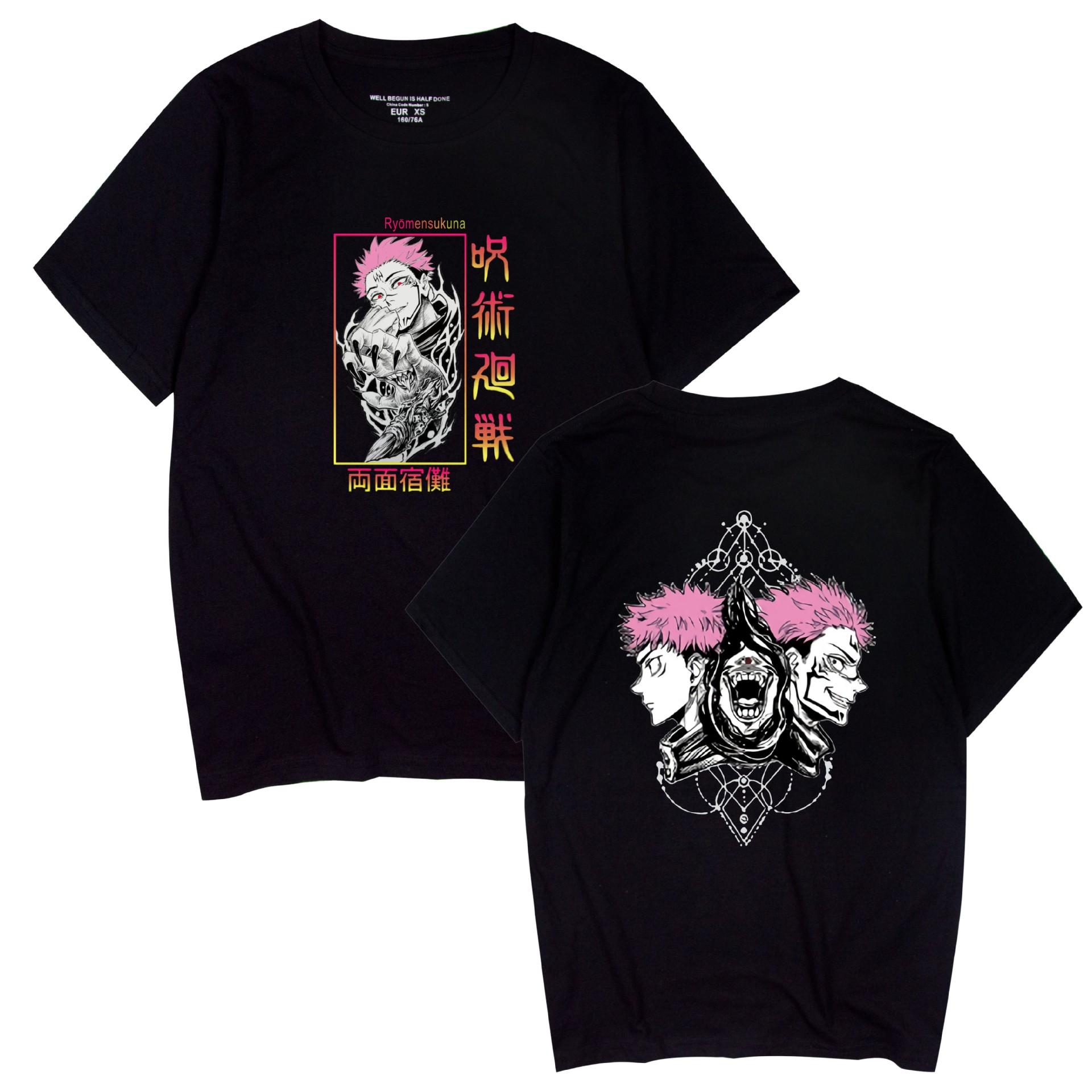 

Summer Women Men s Short Sleeve Tshirt Jujutsu Kaisen Clothing Men Tee Shirt Cosplay T-Shirt XS чёрный