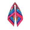 90cm Black Silk Scarf - Women's Versatile Retro Chain Print Square Headscarf