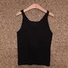 Shop   Women Square Neck Ribbed Stretch Sleeveless Summer Knit Black 21ds Wkn 52
