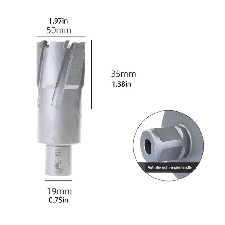 50mmx35mm Annular Cutter Metal Drilling Hollow Core Steel Drill Bit Core Drill Iron Punch 19mm Weldon Shank For Metal