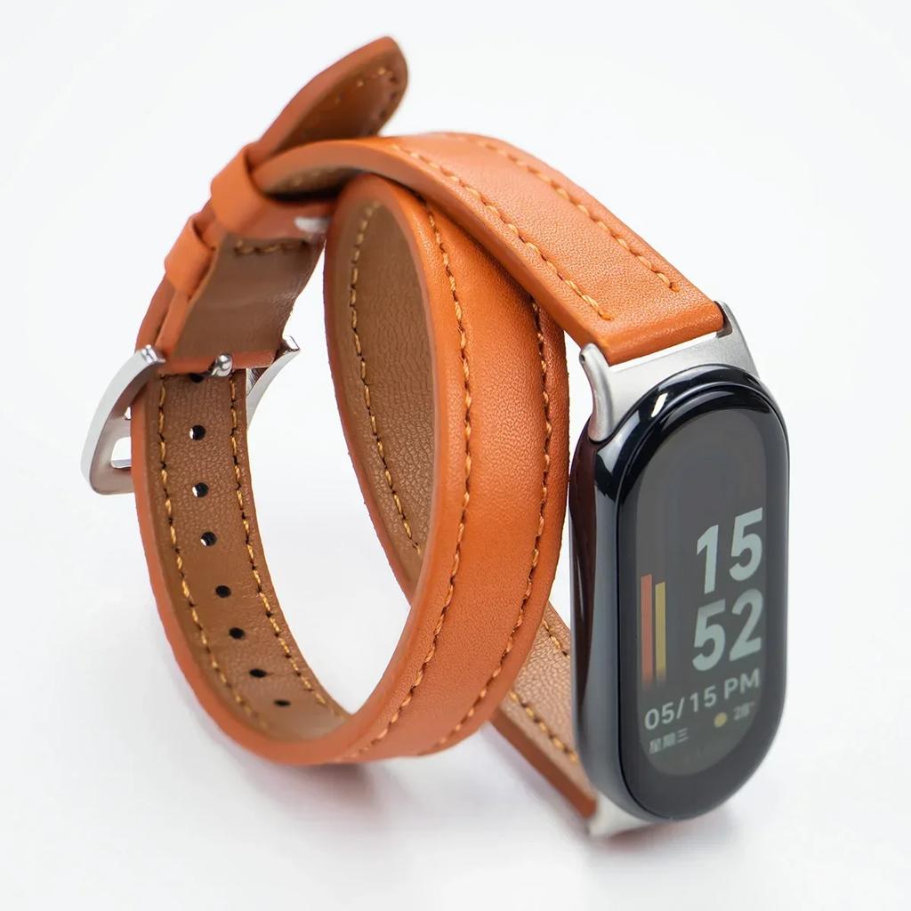 For Mi Band 8 Strap Leather Band For Xiaomi Mi Band9 Wrist Strap Correa Watch Replacement Miband8/9 NFC Sports Bracelet Pulseira