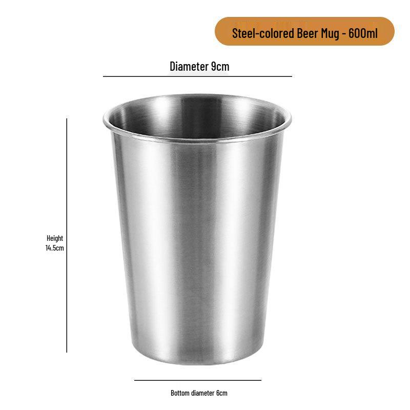 Gold 304 Stainless Steel Beer Mug - Single Layer, Stackable Outdoor Cup for Cold Drinks