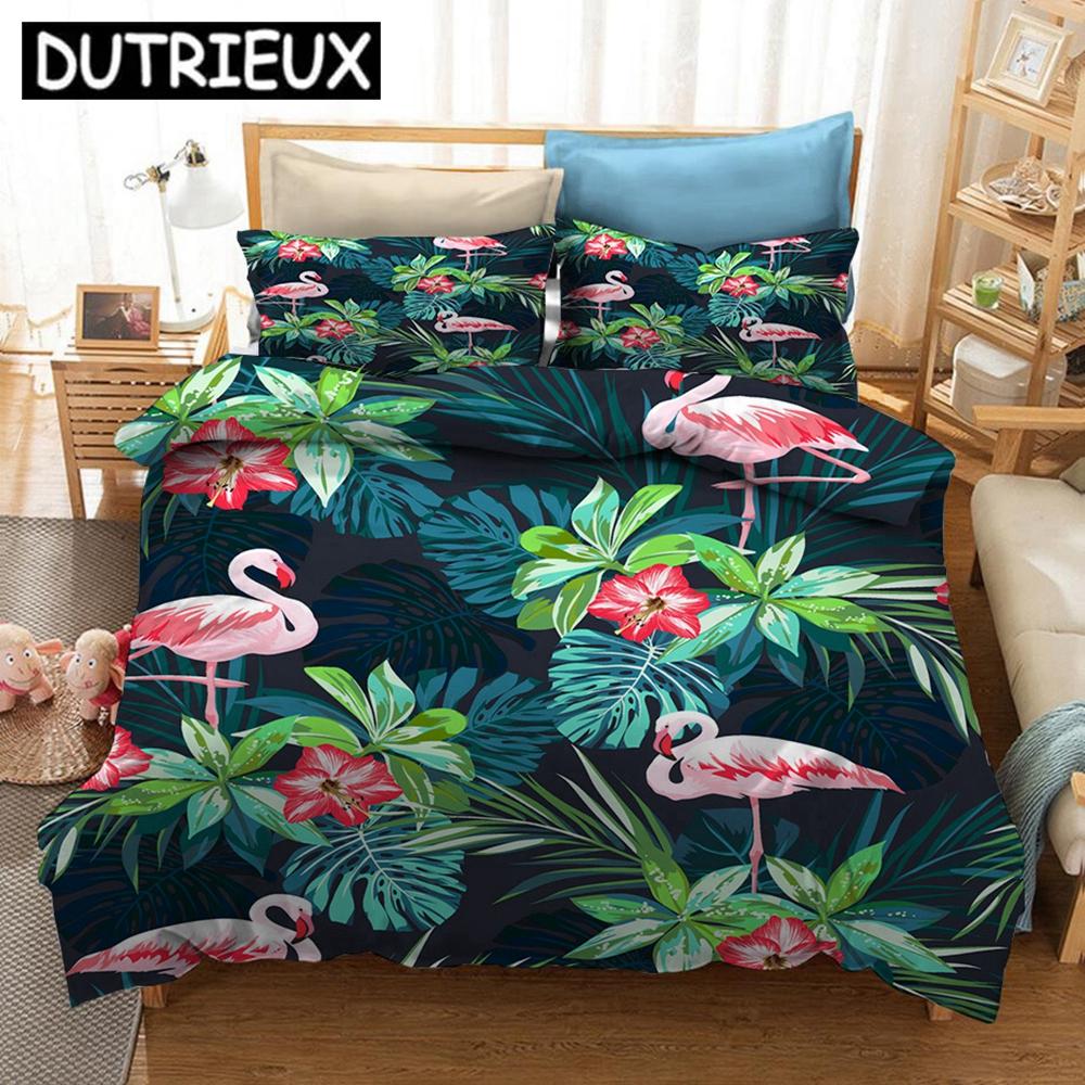 Comforter Tropical Flamingo 3D Printed Bedding Set S S Comforter Bedding Set Bedclothes (No Sheet)