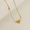 New fashionable cubic zirconia-studded chubby design26Letter pendant necklace, titanium steel, versatile and stylish for women