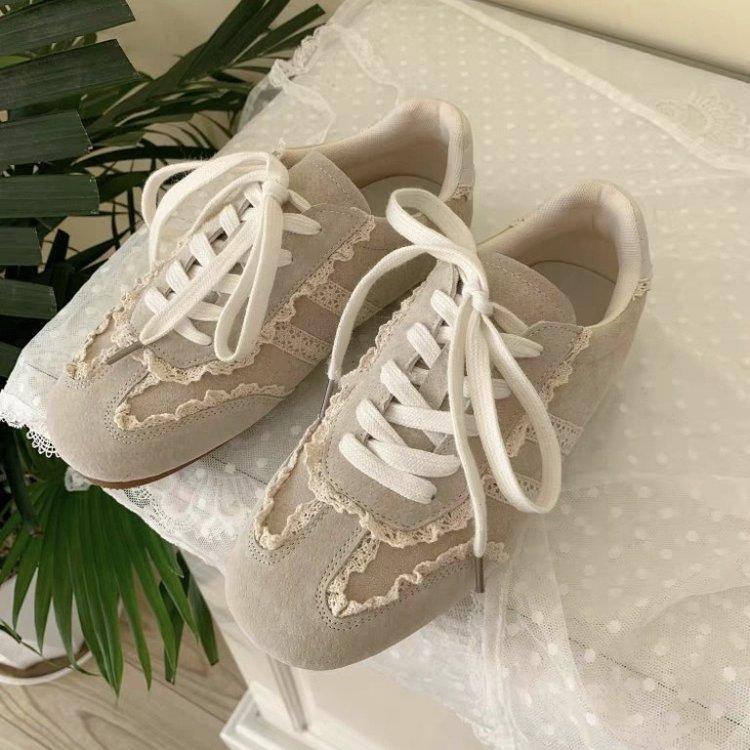 Fashion Autumn Women Ballet Flat Shoes 2025 Vintage Casual Shoes Fashion Non-slip Retro Lace Breathable Outdoor Leisure Shoe Mix Orders