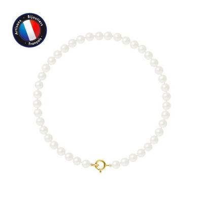 Pulseira - - Pérolas cultivadas em água doce 4-5 mm - Ouro amarelo - Comprimento 18 cm - Qualidade AAA+