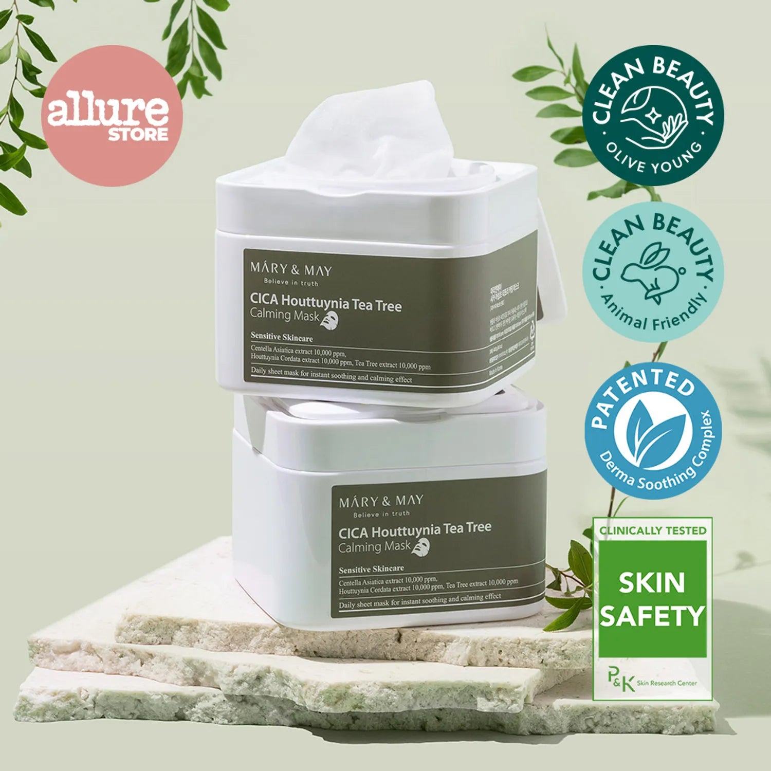 Mary & May CICA Houttuynia Tea Tree Calming Mask Sheets 30 Sheets 30pcs