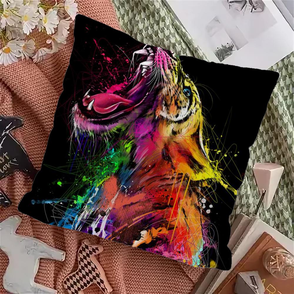 Cool Animal Wolf Tiger Pillow Case Pillowcase Home Sofa Cushions Car Cushions Pillowcover Office Pillowshell Pillow