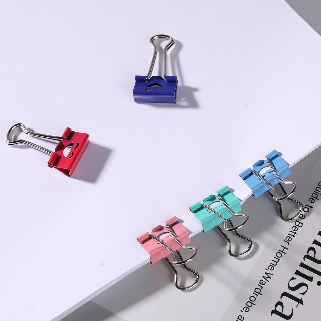 Ufmarine 60 Pcs Small Binder Clips 3/4 Inch, Cute Smiling Binder Clips for Officee