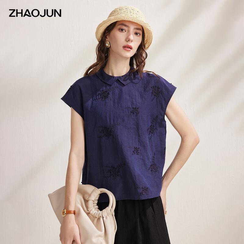Zhao Jun Elegant New Chinese Style Embroidered Mulberry Silk Top 3XL