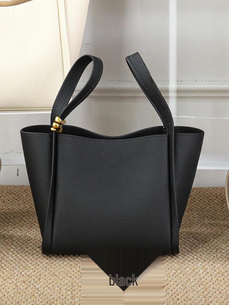 2026 Women's Genuine Leather Bucket Bag: Top Layer Cowhide, Versatile Single Shoulder & Crossbody Commuting Basket Bag