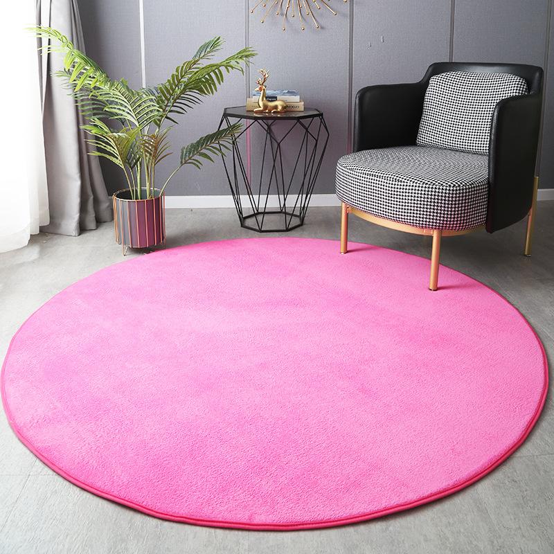 Round Thickened Coral Velvet Carpet Soft Bedroom Mats Bed Full Living Room Rugs Tatami Mat Computer Desk Balcony  Blanket