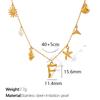 New Arrival Gold Boho Ocean Conch Starfish Shell Charm Necklace Stainless Steel A-Z Alphabet Initial Letter Beach Necklace Women