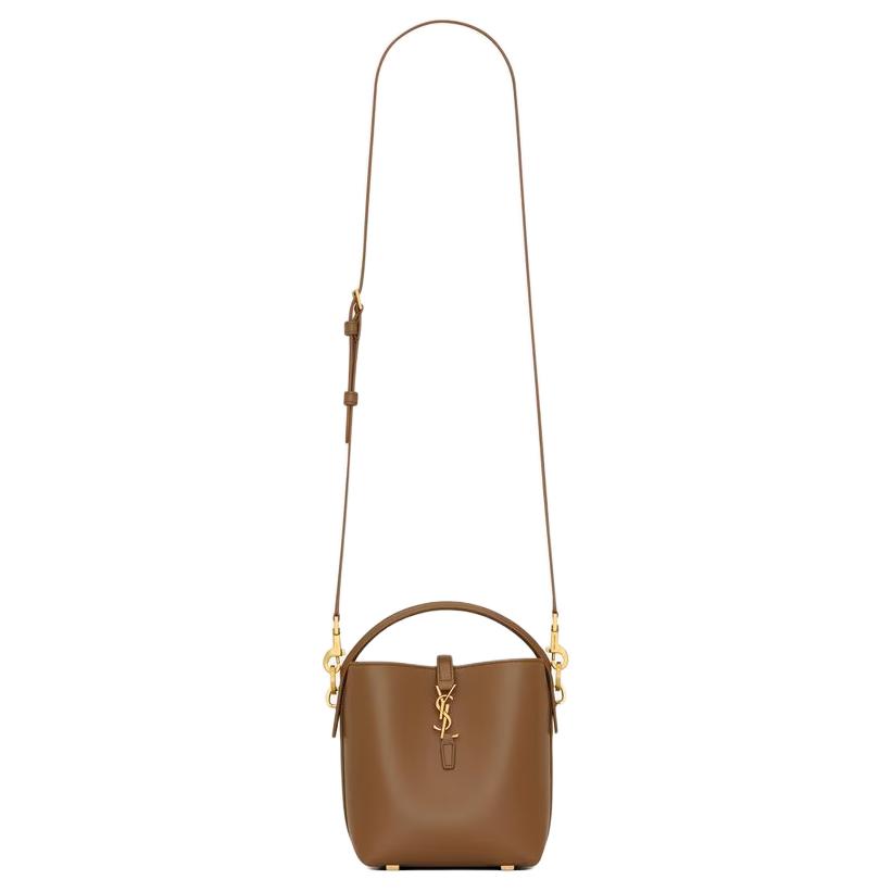 Saint Laurent Classic Logo Glossy Leather Bucket Bag Women Handbags Fox 765870-2R20W-2536