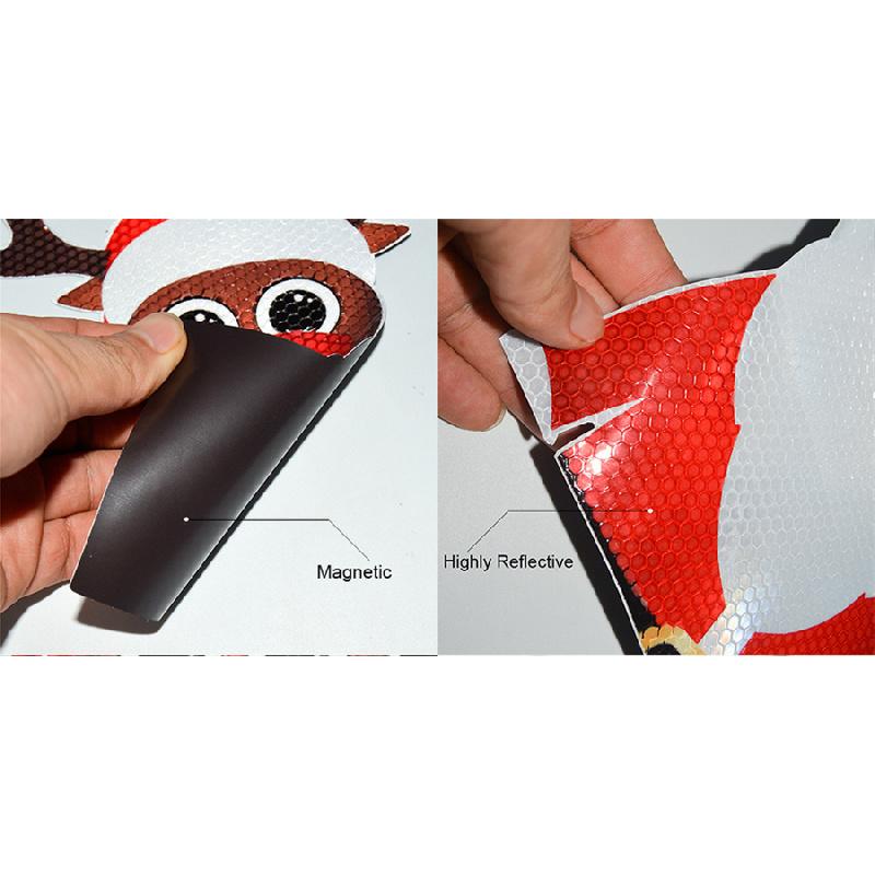 Weihnachtsdekoration Autoaufkleber Magnetischer Aufkleber Kühlschrankmagnete Weihnachtsmann Schneemann Elch Reflektierender Aufkleber Autodeko