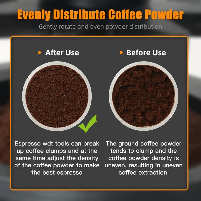 1pc Coffee Rotating Tool 51mm x 54mm x 58mm Italian Espresso Mixing Needle Distributor Magnetic Accessories and Tools