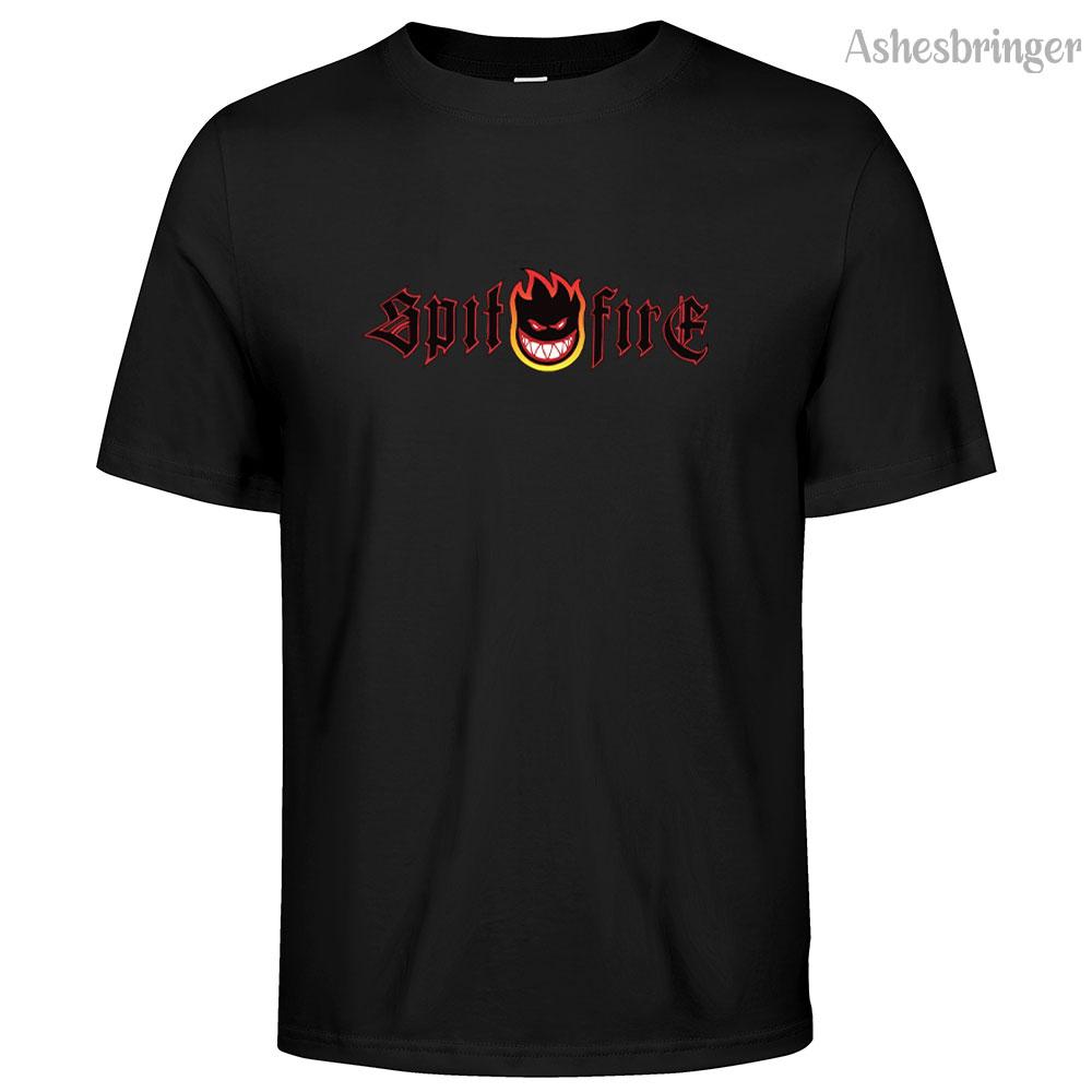 Men's Cotton Spitfire Man T-shirt Round Neck Casual Street Style Fashion Breathable Tops for Men and Women