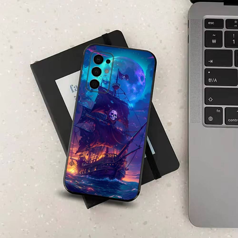 Pirate Ship Phone Case For Samsung Galaxy A73,31,32,72,41,J7,8,9,53,52,71,22,Note Soft Black Silicone Cover