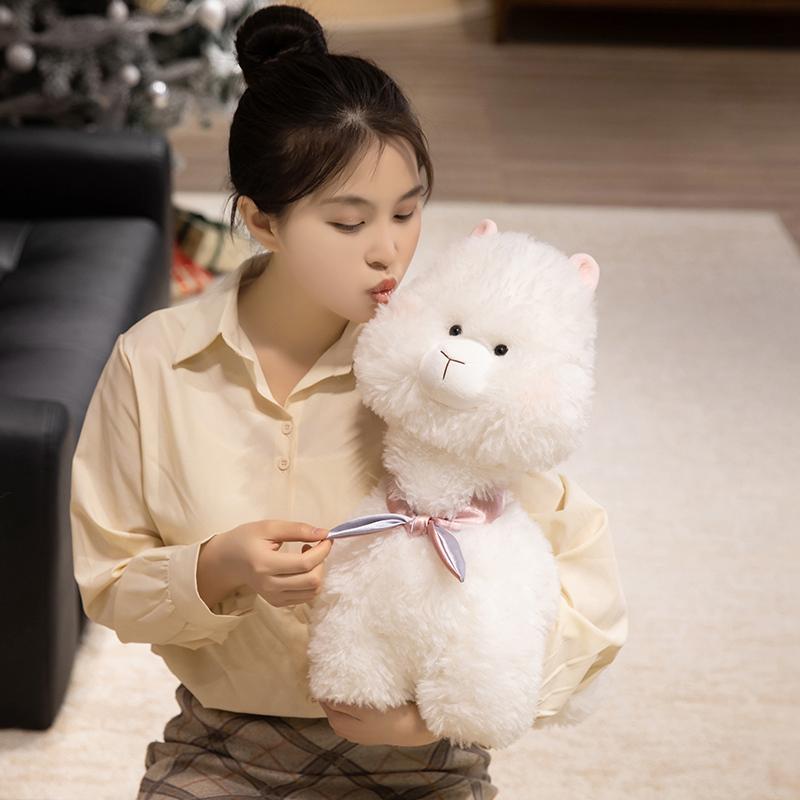 Furry Plush Alpaca Plush Toy Lifelike Animals Stuffed Soft Long Plush Llama Alpaca Sheep Sleeping Hug Pillow Creative Gifts