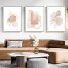 Abstrakcyjny Plakat Akwarelowy Beżowy Różowy Złoty Boho Druk na Płótnie Obraz Geometryczna Sztuka Ścienna Obraz Salon Wnętrze Wystrój Domu Bez Ramki