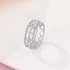 New 100% 925 Silver Fashion Sunflower Sun Moon Wide Rings Classic Heart-Shaped Crown Female Rings Elegant Party Jewelry