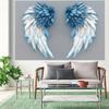 2D background banner, blue angel wings background - bird feather pattern photography background fabric, polyester